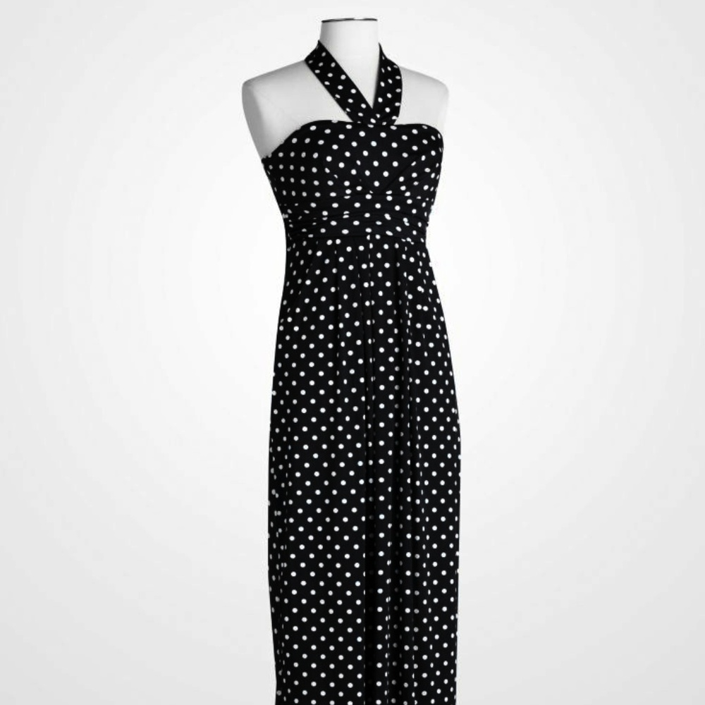 Polka Dot Maxi Dress, Halter Dress, 2x Dress